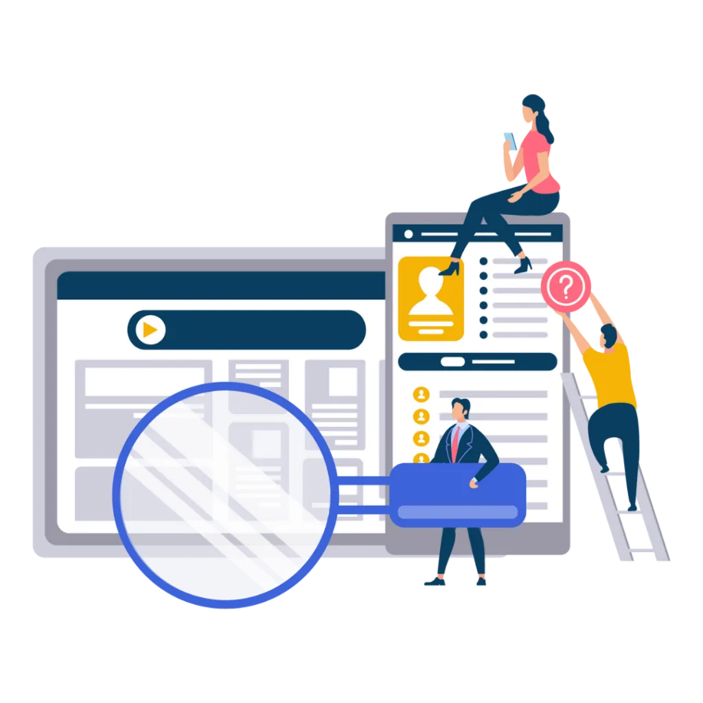 Illustration représentant l’optimisation SEO avec analyse de performance et stratégie de mots-clés, offerte par Idhéa à Drummondville.